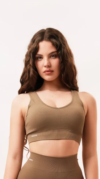 Ribbed Sweetheart Neckline