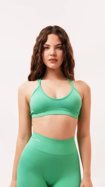Katy Spider Cross Back Sports Bra | Seamless Knit